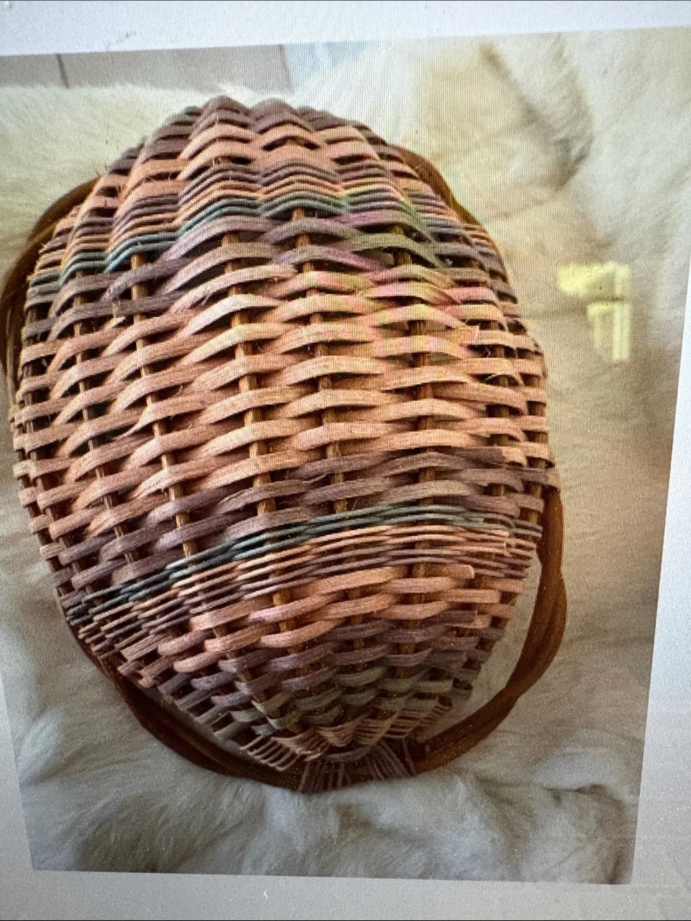 Oblong Multi-Color Basket. Vintage